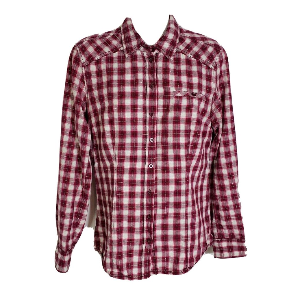 S.Oliver Women Top Size 34 Eur XS Long Sleeve Shirt Button Down Plaid Pink